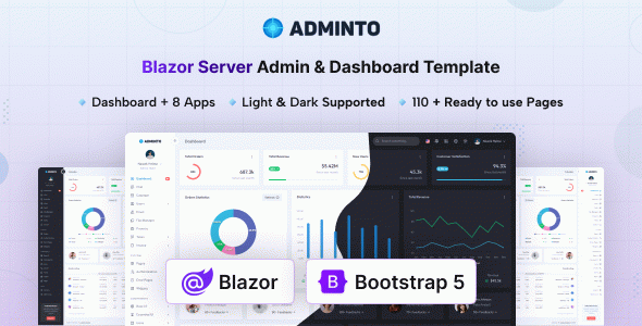 Adminto - Blazor Server Admin & Dashboard Template
