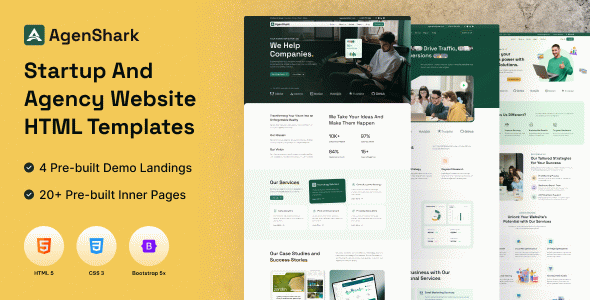 Agenshark - Startup Agency HTML Template