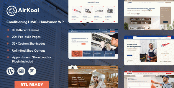 Air Kool - Conditioning HVAC, Handyman WordPress
