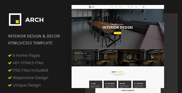 Arch - Interior Design and Decor HTML5 Template