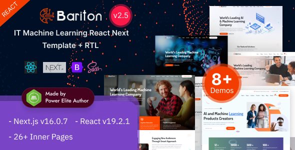 Bariton - React Nextjs 16 AI & Machine Learning Startup Template for IT Services