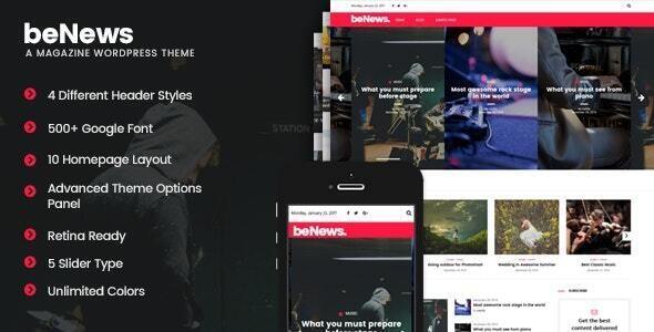 beNews - Magazine WordPress Theme