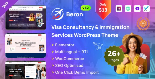 Beron - Visa Consultancy & Immigration Services WordPress Theme