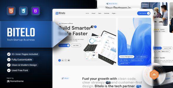 Bitelo - Tech Startup Business HTML Template
