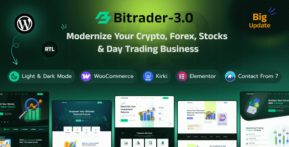 Bitrader - Crypto, Stock and Forex Trading Business WordPress Theme