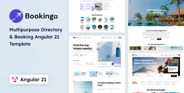Bookinga - Multipurpose Angular 21 Booking and Directory Template