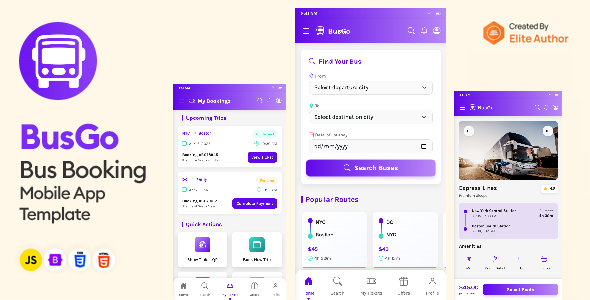 BusGo - Bus Booking Mobile App Template