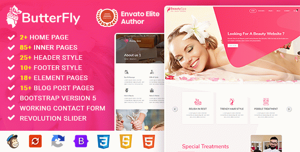 ButterFly : Spa, Beauty Salon & Massage Template