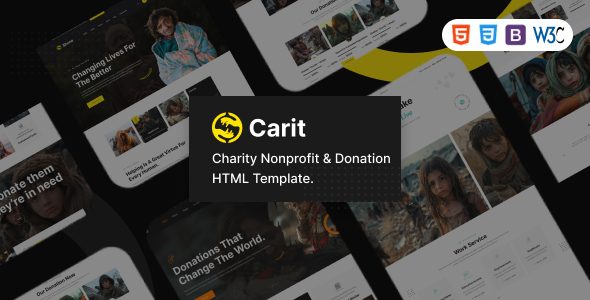 Carit – Charity Nonprofit & Donation HTML Template