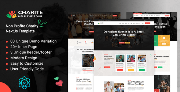 Charite - Non-Profit Charity React NextJs Template