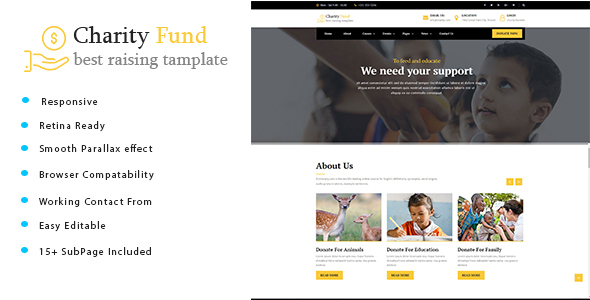 Charity Fund - Charity / Nonprofit / Fundraising HTML Template