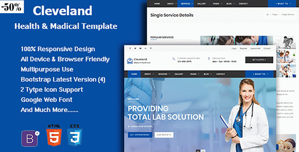 Cleveland - Responsive Hospital, Health And Medical Template