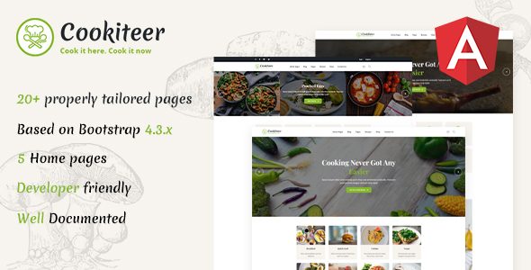 Cookiteer - Food & Recipe Angular Template