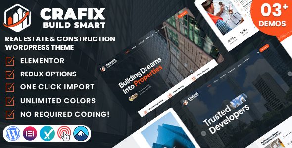 Crafix - Real Estate & Construction WordPress Theme