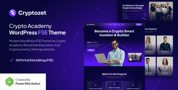 Cryptozet – Crypto & Blockchain Academy Gutenverse FSE WordPress Block Theme