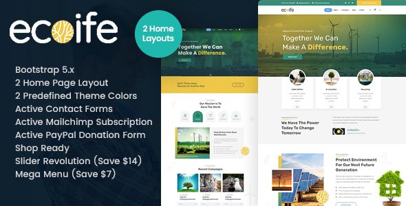 Ecoife - Charity Fundraising HTML Template