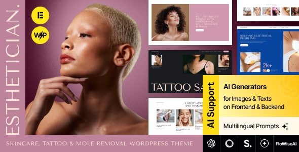 Esthetician - Skincare, Tattoo & Mole Removal WordPress Theme