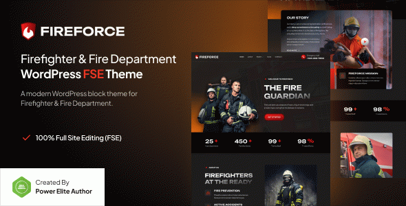 Fireforce – Firefighter Department Gutenverse FSE WordPress Block Theme