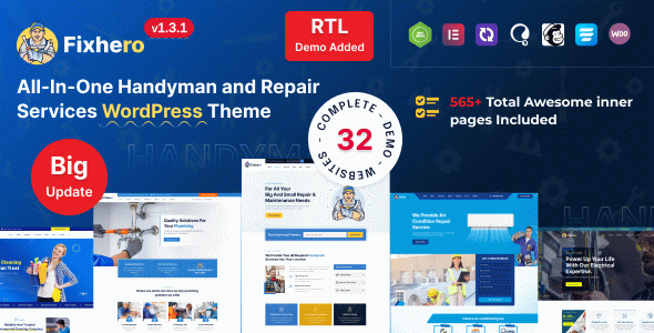 Fixhero - Handyman & Repair Services WordPress Theme