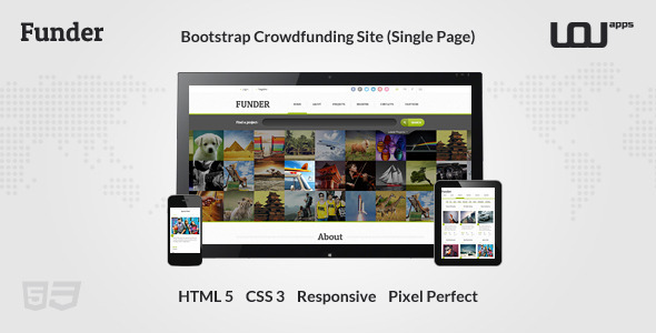 FUNDER - Bootstrap Crowdfunding Site HTML Template