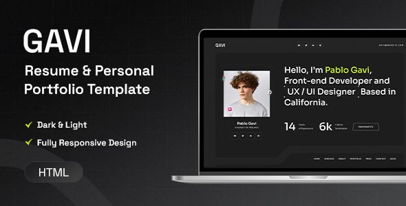 Gavi - Personal Portfolio Resume HTML