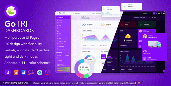 GoTRI Admin Dashboard Bootstrap HTML Template Angular 20 Starter Kit