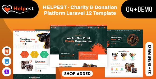 Helpest - Charity & Donation Platform Laravel 12 Template