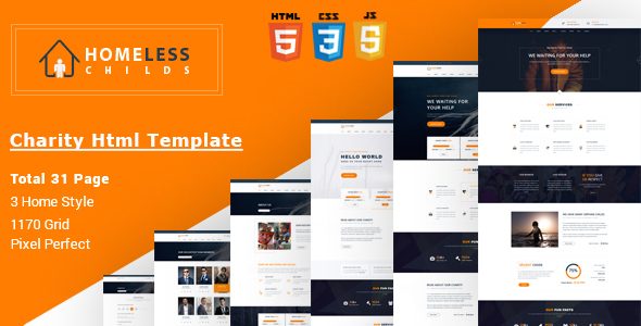 Homeless Childs - Charity HTML Template