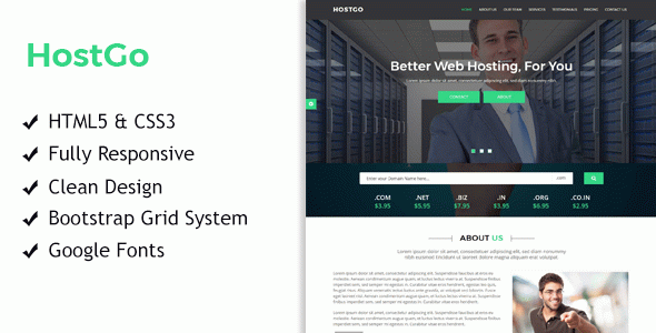 HostGo - Web Hosting Responsive HTML Template