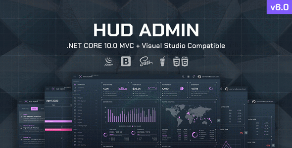 HUD - .NET Core 10.0 MVC Admin Template