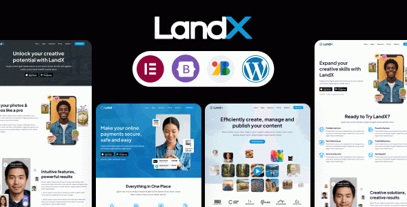 LandX Multipurpose WordPress Theme, Software Application Landing Pages Builder for Marketing Agency