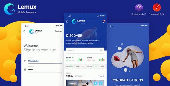 Lemux Network Mobile UX UI News and Magazine HTML Template