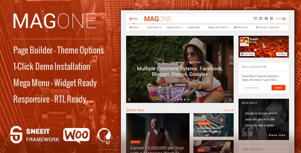 MagOne -­ News Magazine WordPress Theme