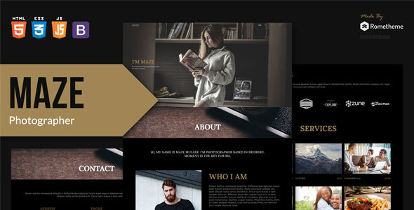 MAZE - Photography Portfolio HTML Template