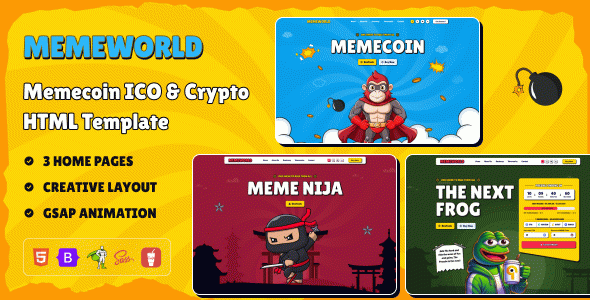 Memeworld - Memecoin ICO & Crypto HTML Template