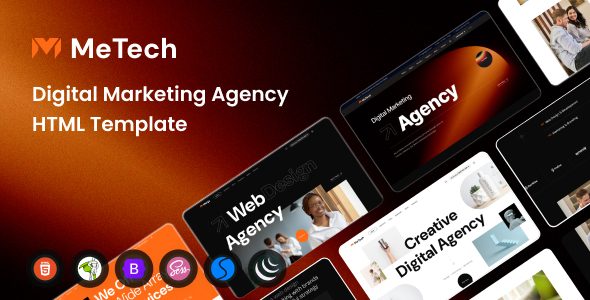 Metech - Multipurpose Creative Agency And Digital Marketing HTML Template