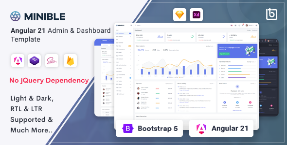 Minible - Angular 21 Admin & Dashboard Template