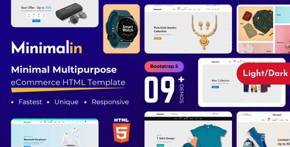 Minimalin – Multipurpose eCommerce Bootstrap 5 HTML Template