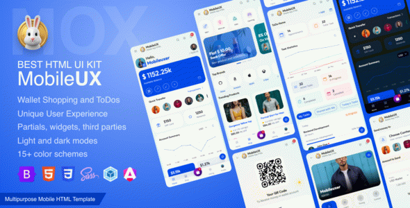 Mobileux HTML Mobile App UI Template Bootstrap 5 Angular 21 Starter kit