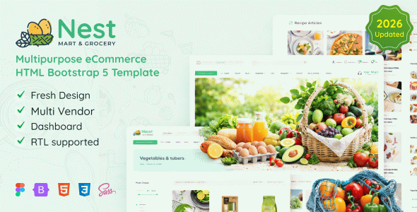 Nest - Multipurpose eCommerce HTML Template + RTL + Dashboard