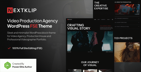 Nextklip – Video Production Agency Gutenverse FSE WordPress Block Theme