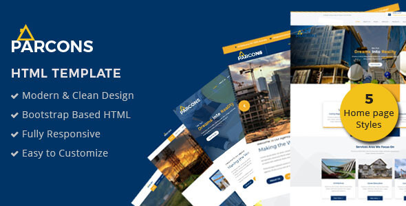 Parcons - Construction HTML Template