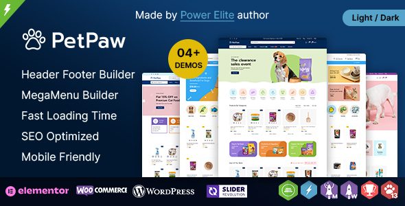 PetPaw - Pet Shop and Animal Care and Pet Food WordPress Theme