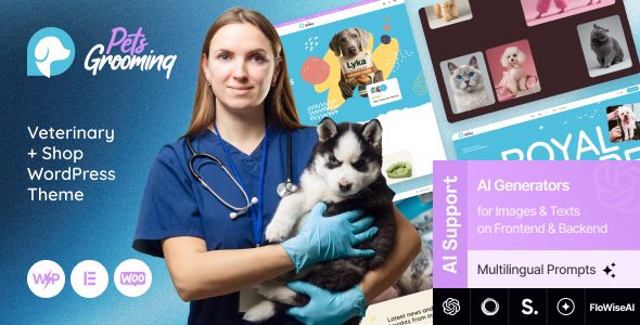 Pets Grooming - Veterinary Shop Elementor WordPress Theme