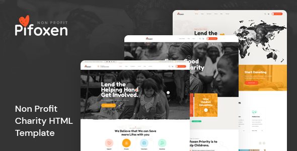 Pifoxen - Non Profit Charity HTML Template