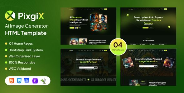 Pixgix - Ai Image Generator HTML Template
