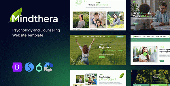 Psychology and Counseling Website Template - Mindthera