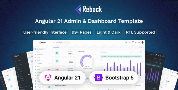 Reback - Angular 21 Admin & Dashboard Template