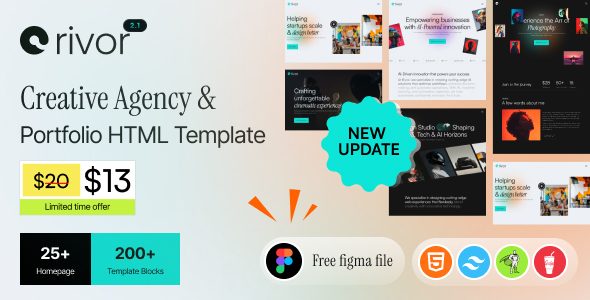 Rivor | Multipurpose Creative Agency & Portfolio HTML Template