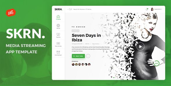 SKRN - Media Streaming App HTML Template